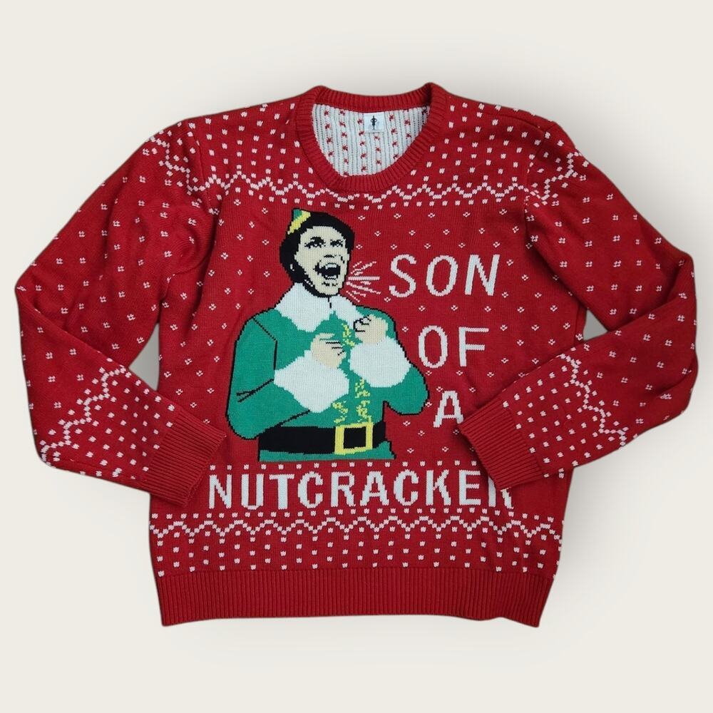 Elf Sweater Son of A Nutcracker Will Ferrell Unisex XL CloseKnit Funny Christmas